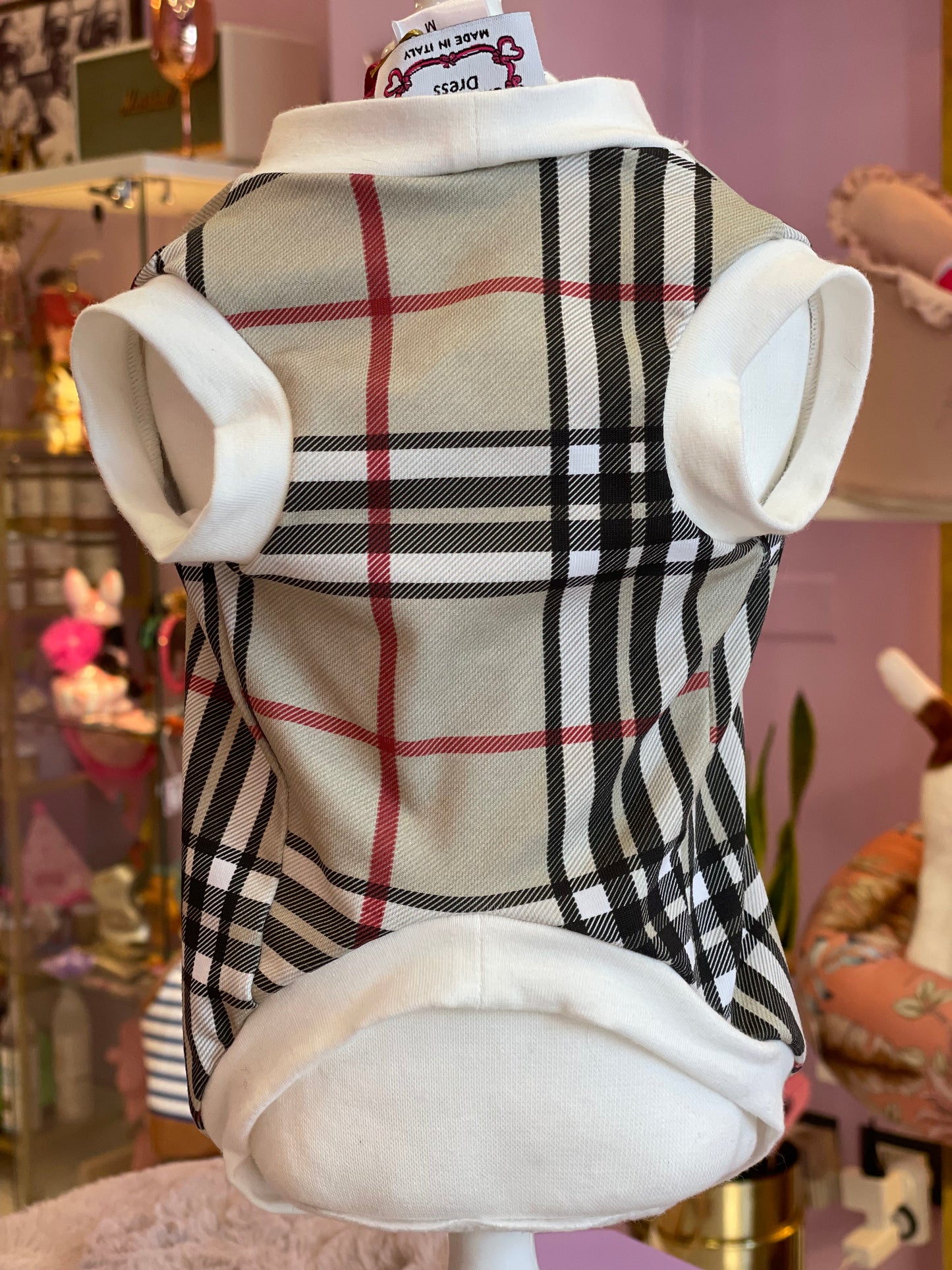 T-shirt Tartan Bianco